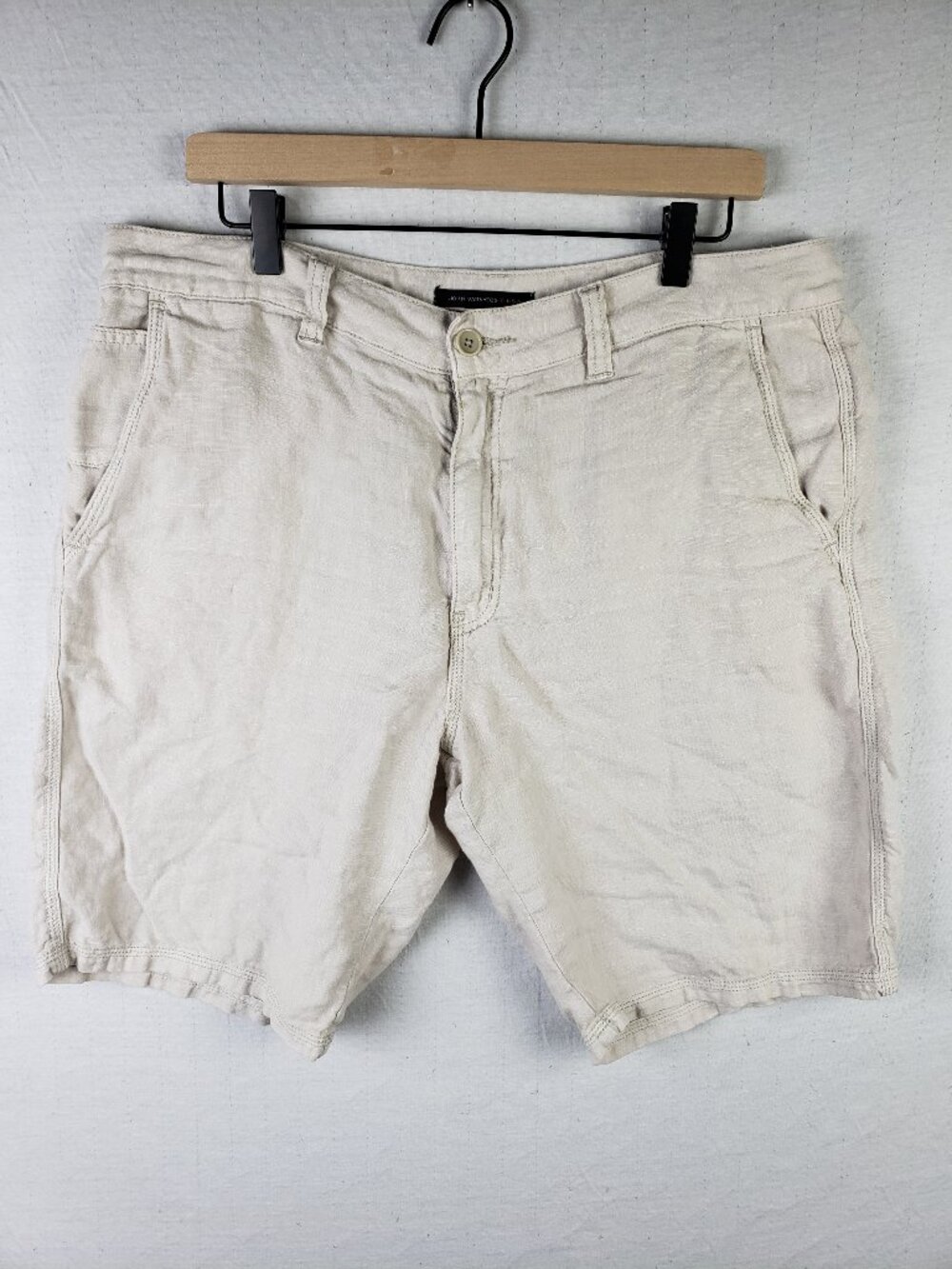 John Varvatos USA Linen Shorts Ivory size 36 Men's